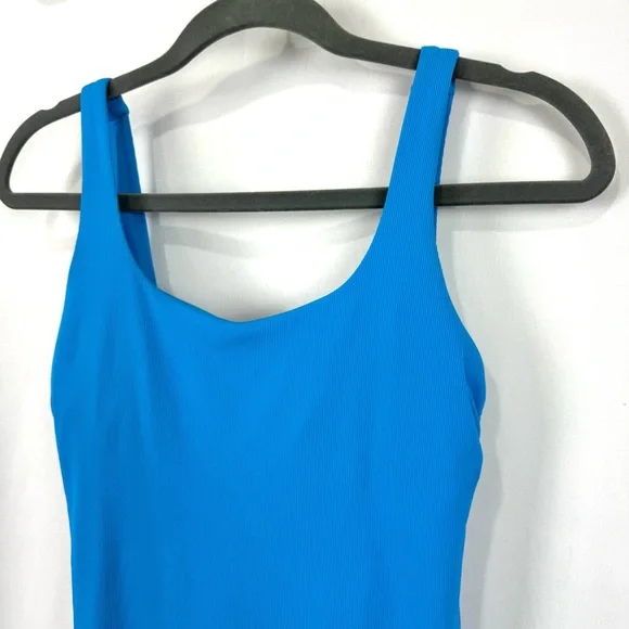 NWT Athleta Women's XS Seascape Blue Ribbed Padded Scoop Back One Piece Swimsuit - Picture 6 of 13